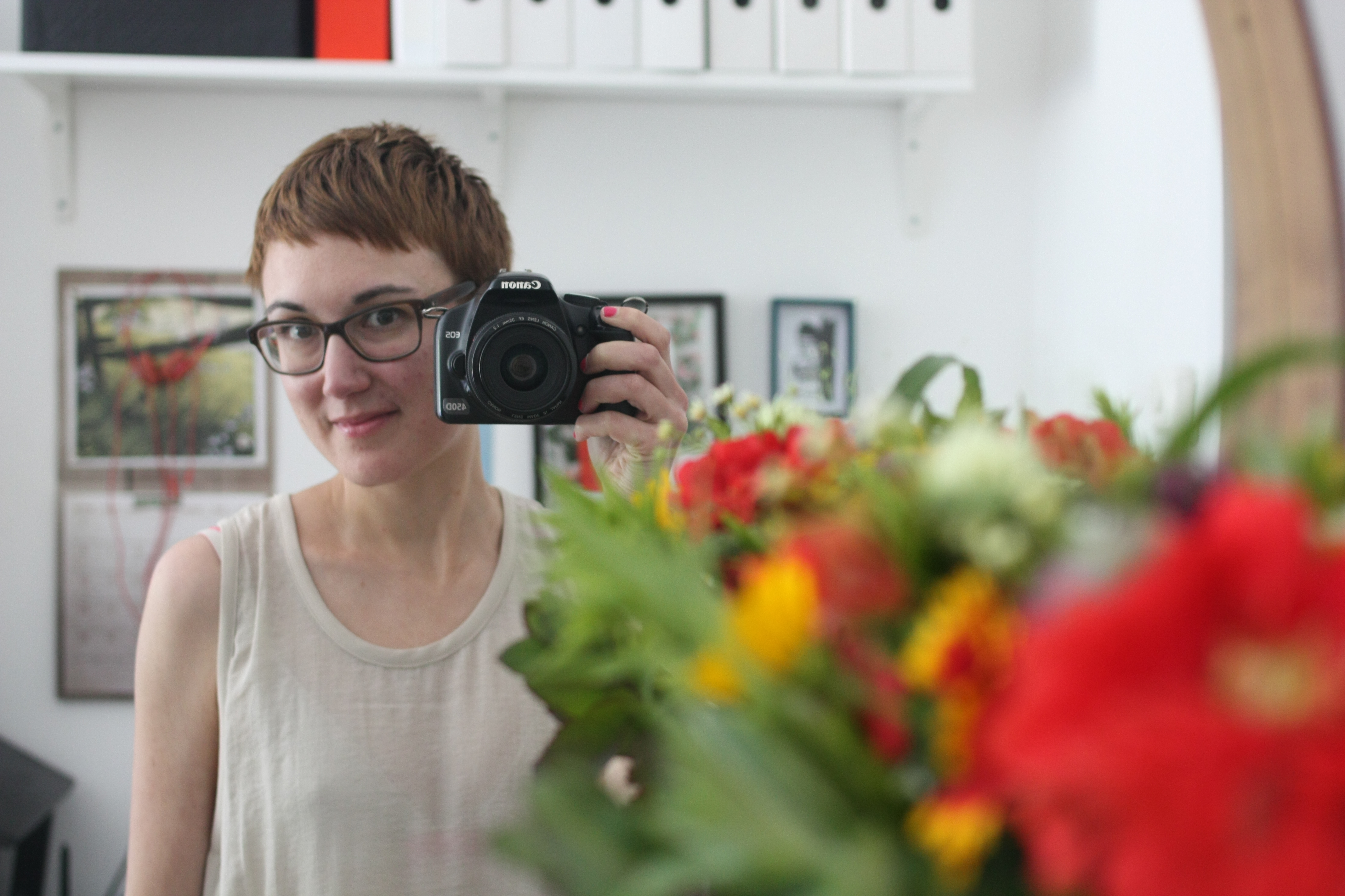 Outtake: das Spiegel Selfie mit Blumen