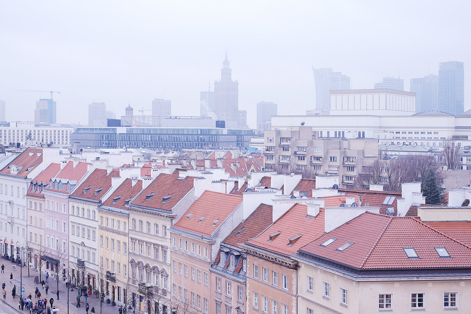 Blick über die Innenstadt Richtung Kulturpalast